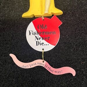 Midwest Fishing Ornament with Yellow and Green Details vintage